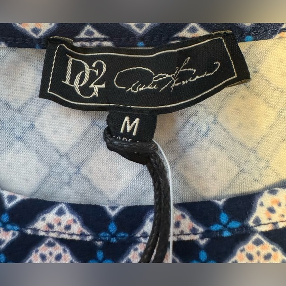 Stylish DG2 by Diane Gilman High-Low Hem, Blue Nylon Backside Tunic Tunic Top M - Picture 9 of 11